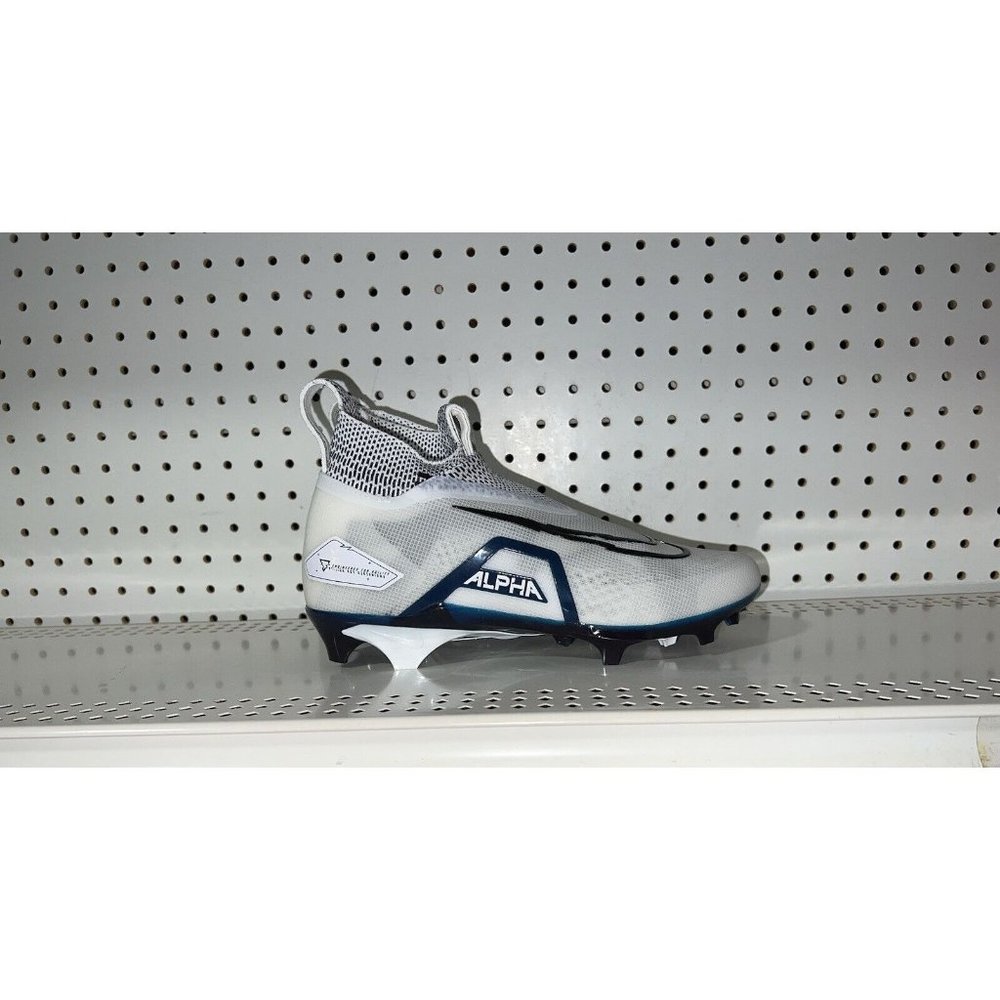 Nike Alpha Menace Elite 3 Mens Football Cleats Size 8.5 White Navy Blue Black